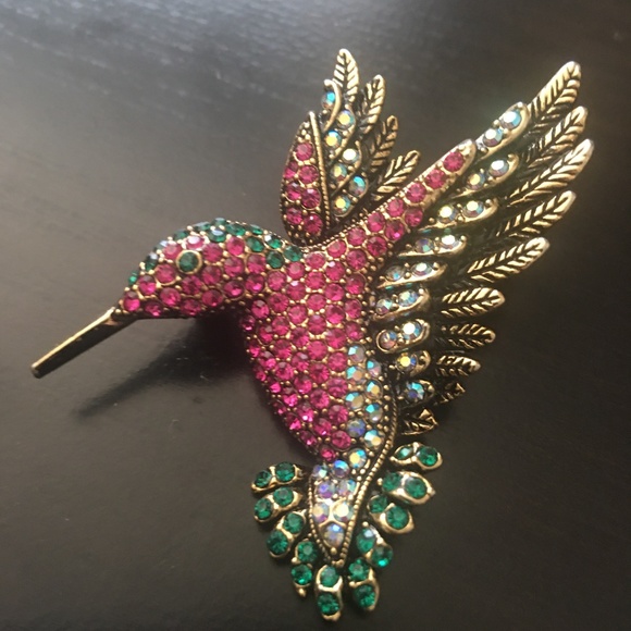 OPCKR Jewelry - Hummingbird Vintage Crystals Pin Pendant OPCKR